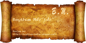 Beythum Máté névjegykártya